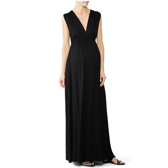 Dresses & Skirts - Rachel Pally Caftan Maternity Dress XS Black Maxi Stretch Jersey Knit Pullover